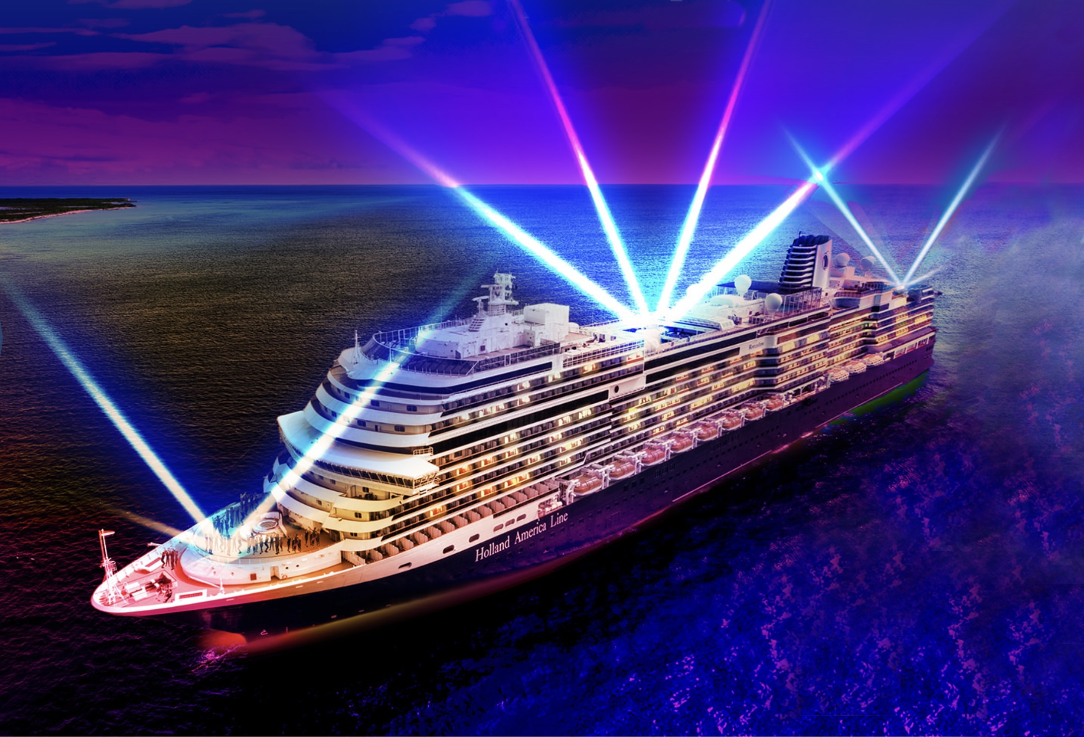 Virgin Cruises photo of the "Brilliant Lady" cruise ship.<br />
